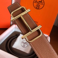 Hermes Royal 38MM Reversible Belt In Brown Clemence Leather JM627Jc39