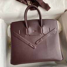 Hermes Shadow Birkin 25 Limited Edition Bag In Chocolat Swift Calfskin JM2077Oq54