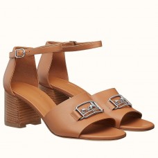 Hermes Viaggio 60MM Sandals In Brown Leather JM547Xw85