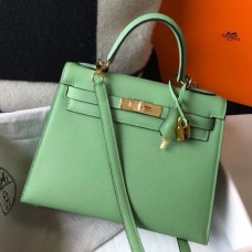 Hot Hermes Kelly 25cm Sellier Bag In Vert Criquet Epsom Leather JM220Oa46