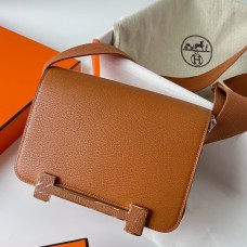Hot Replica Hermes Geta Handmade Bag In Caramel Chevre Mysore Leather JM1074qd52