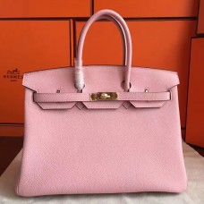 Imitation Hermes Birkin 40 Handmade Bag In Pink Clemence Leather JM484nD28