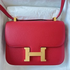 Imitation Hermes Constance 1-24 Mirror Bag In Red Epsom Calfskin JM1520sd97