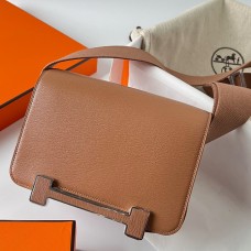 Imitation Hermes Geta Handmade Bag In Quebracho Chevre Mysore Leather JM950Bb80