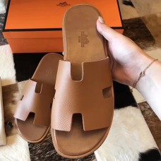 Imitation Hermes Izmir Sandals In Brown Epsom Leather JM1222sd97