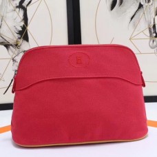 Imitation Hermes Medium Bolide Travel Case In Red Cotton JM793RD67