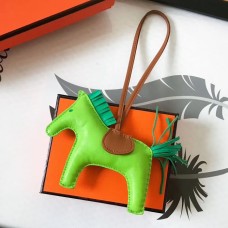 Imitation Hermes Rodeo Horse Bag Charm In Fruit Green/Camarel/Green Leather JM144Qt35