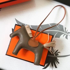 Imitation Hermes Rodeo Horse Bag Charm In Taupe/Camarel/Beige Leather JM1198uj55