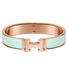 Knockoff Hermes Aqua Enamel Clic H PM Bracelet JM505jI43