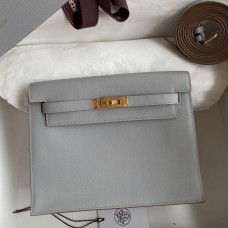 Knockoff Hermes Kelly Danse II Bag In Blue Glacier Evercolor Calfskin JM584DM70