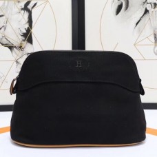 Knockoff Hermes Medium Bolide Travel Case In Black Cotton JM399mD64