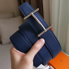 Replica Best Hermes H d'Ancre Reversible Belt In Indigo/Black Epsom Leather JM499DL25