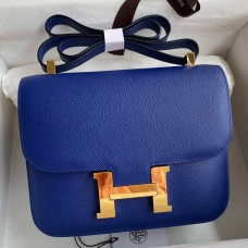 Replica Designer Hermes Constance 24 Handmade Bag In Blue Electric Epsom Calfskin JM1778Le42