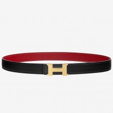 Replica Designer Hermes Mini Constance 24mm Reversible Belt Black/Red JM1182Le42