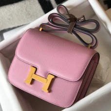Replica Hermes Constance 18 Handmade Bag In Mauve Sylvestre Epsom Leather JM245yP83