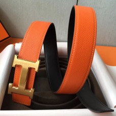 Replica Hermes H Belt Buckle & Orange Epsom 32 MM Strap JM937pe68