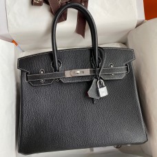 Replica Hermes HSS Birkin 30 Bicolor Bag in Black and Red Chevre Mysore Leather JM658yF79