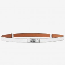Replica Hermes Kelly 18 Belt In White Epsom Leather JM864BH97
