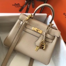Replica Hermes Kelly 20cm Bag In Trench Clemence Leather GHW JM699QA46