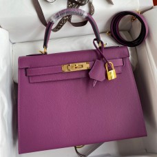 Replica Hermes Kelly Sellier 28 Handmade Bag In Anemone Epsom Calfskin JM1025iH93
