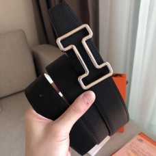 Replica Hermes Tonight 38MM Reversible Belt In Black/White Epsom Leather JM1772Xe44