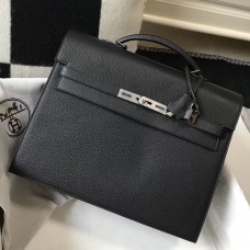 Top Hermes Kelly Depeche 34 Briefcase In Black Calfskin JM2025gt75