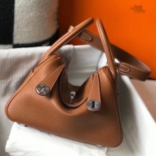 Top Hermes Lindy 30cm Bag In Gold Clemence Leather PHW JM350mg19