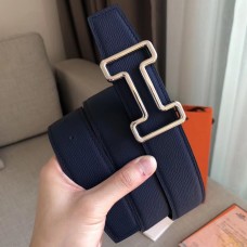 Top Hermes Tonight 38MM Reversible Belt In Navy/Black Epsom Leather JM1548EW49