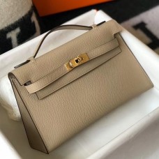 Top Replica Hermes Kelly Pochette Bag In Gris Tourterelle Epsom Leather JM183vQ25
